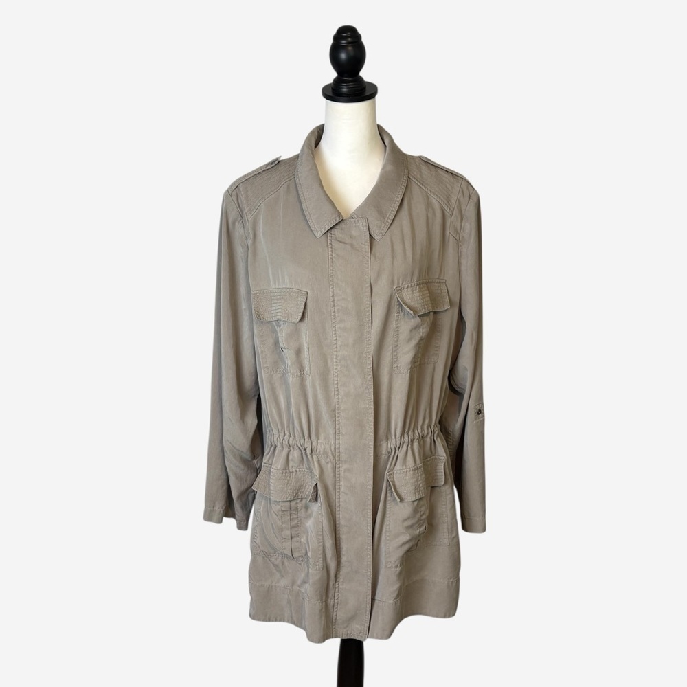 Soft Surroundings Jacket Military Longline Tencel Lagenlook